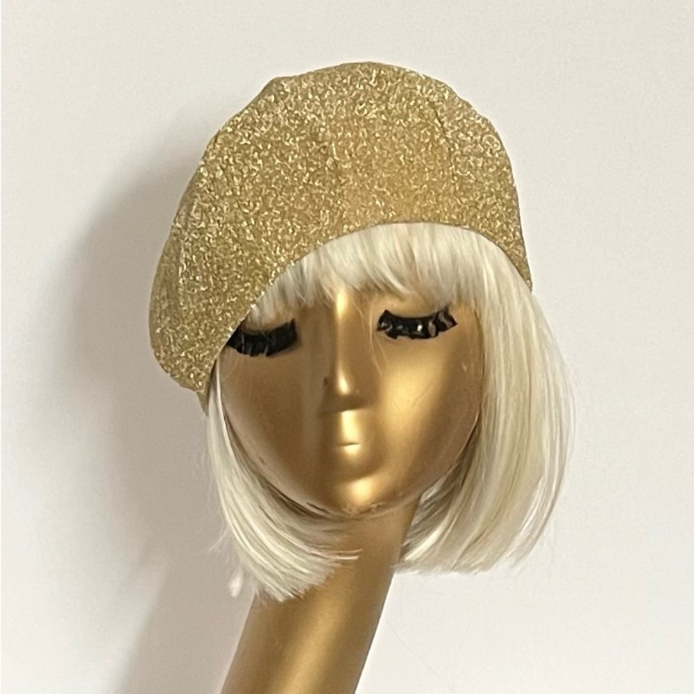 - Disco gold beret hat
